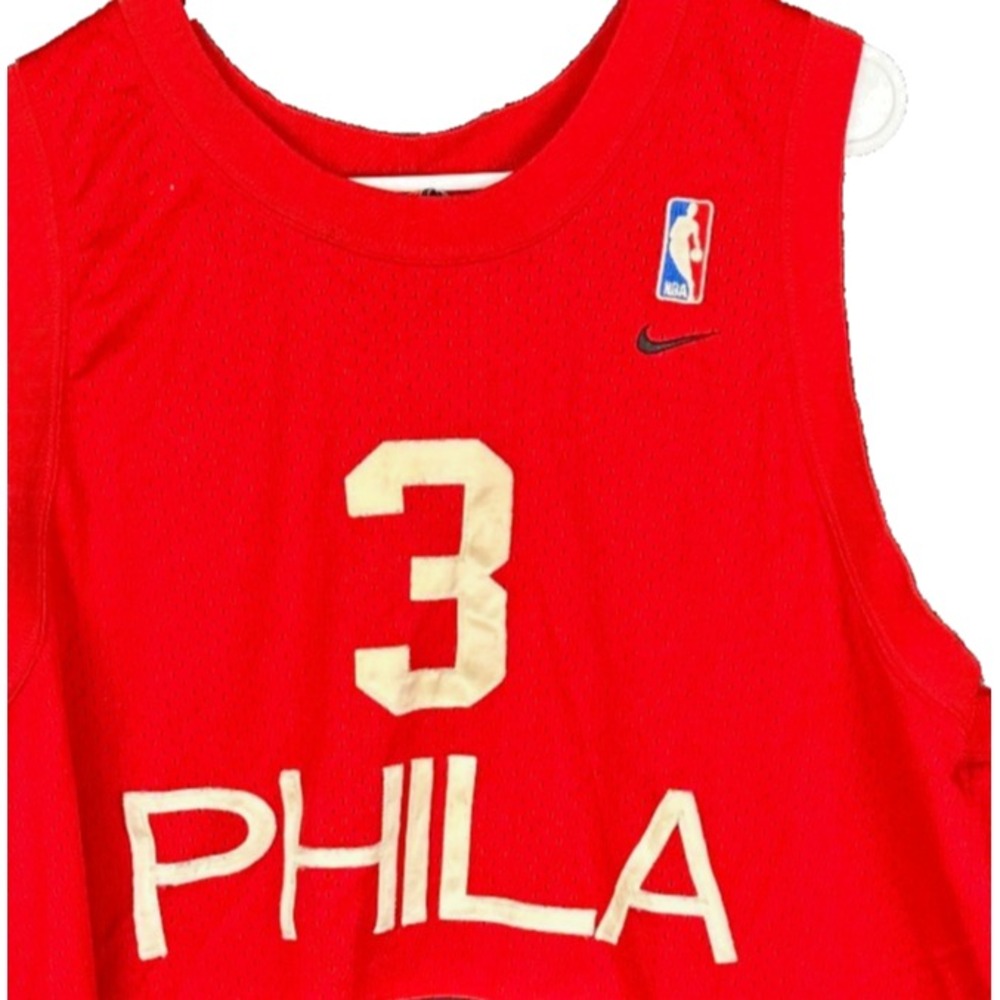 Vintage 00s Nike Allen Iverson Philadelphia 76ers NBA Jersey XXL 3 PHILA Red Bla